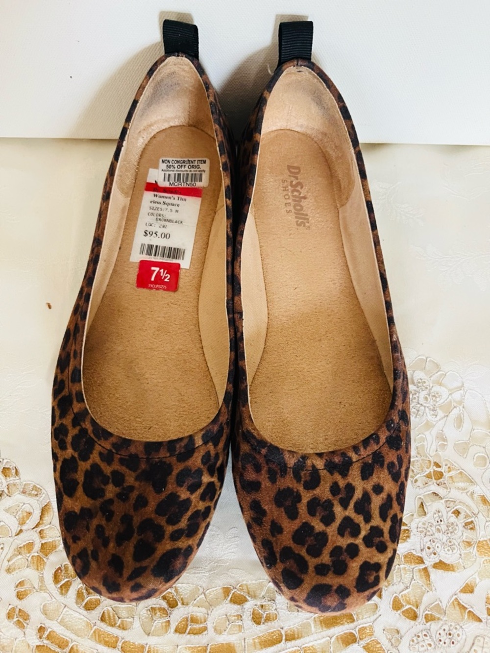 Dr. Scholl's Leopard Print Ballet Flats - Brown/Black